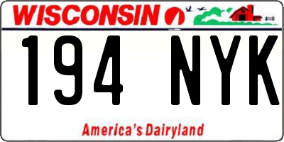 WI license plate 194NYK