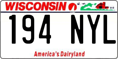 WI license plate 194NYL