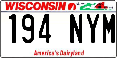 WI license plate 194NYM