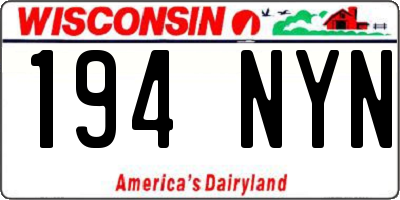 WI license plate 194NYN