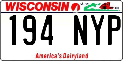 WI license plate 194NYP