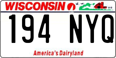 WI license plate 194NYQ