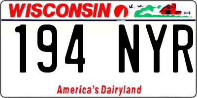 WI license plate 194NYR