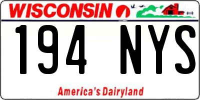 WI license plate 194NYS