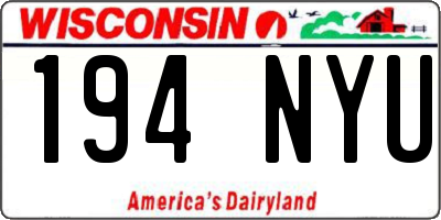 WI license plate 194NYU