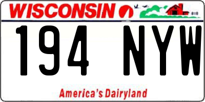 WI license plate 194NYW