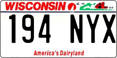 WI license plate 194NYX