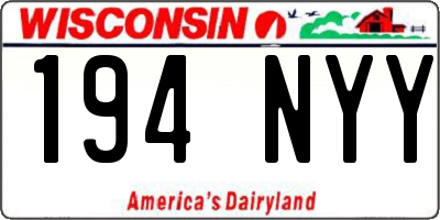 WI license plate 194NYY