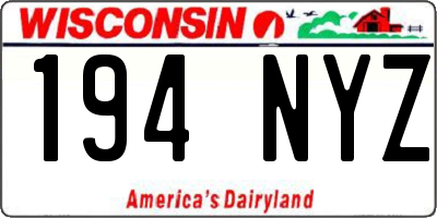 WI license plate 194NYZ