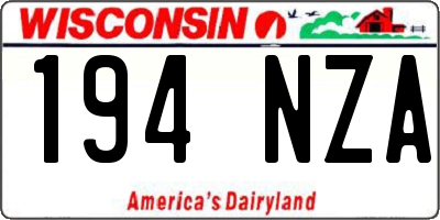 WI license plate 194NZA