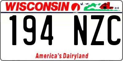 WI license plate 194NZC