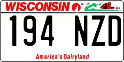 WI license plate 194NZD