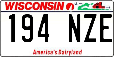 WI license plate 194NZE