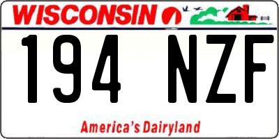 WI license plate 194NZF