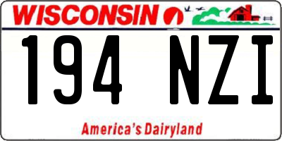 WI license plate 194NZI