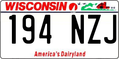 WI license plate 194NZJ