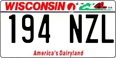 WI license plate 194NZL