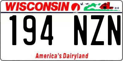 WI license plate 194NZN