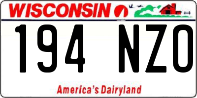 WI license plate 194NZO