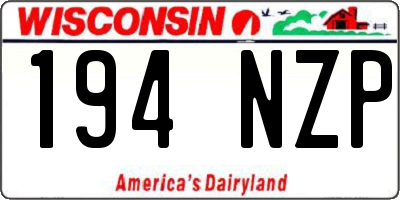WI license plate 194NZP