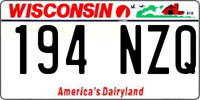 WI license plate 194NZQ