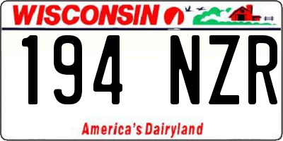 WI license plate 194NZR