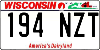 WI license plate 194NZT