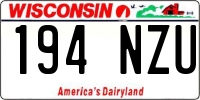 WI license plate 194NZU