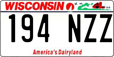 WI license plate 194NZZ