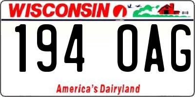 WI license plate 194OAG