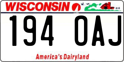 WI license plate 194OAJ