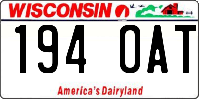 WI license plate 194OAT