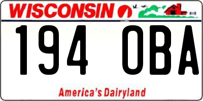 WI license plate 194OBA