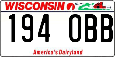 WI license plate 194OBB