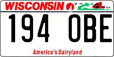 WI license plate 194OBE
