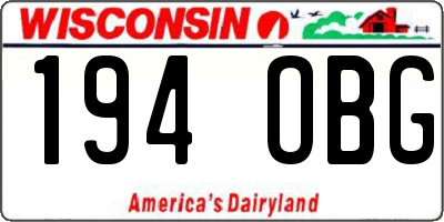 WI license plate 194OBG