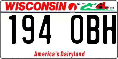 WI license plate 194OBH