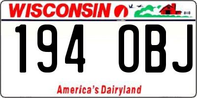 WI license plate 194OBJ
