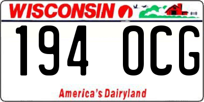 WI license plate 194OCG