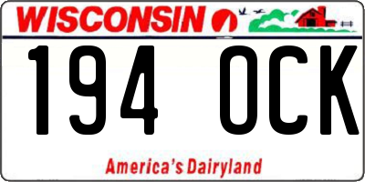WI license plate 194OCK