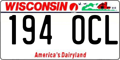 WI license plate 194OCL