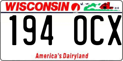 WI license plate 194OCX