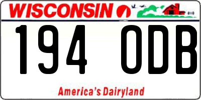 WI license plate 194ODB