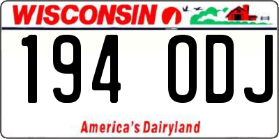 WI license plate 194ODJ