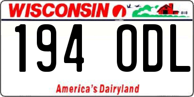 WI license plate 194ODL