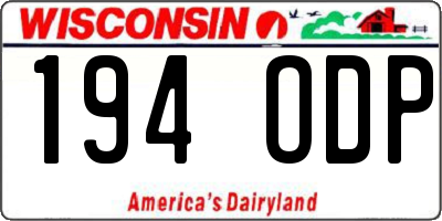 WI license plate 194ODP