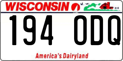 WI license plate 194ODQ