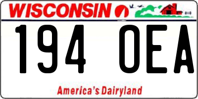 WI license plate 194OEA
