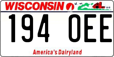 WI license plate 194OEE