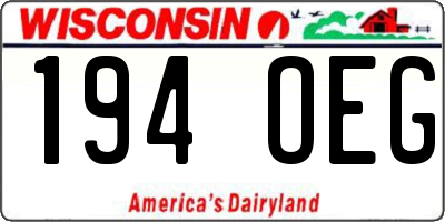 WI license plate 194OEG
